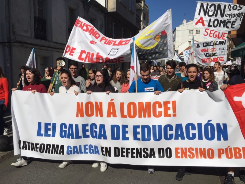 A Plataforma Galega en Defensa do Ensino Público valora moi positivamente o masivo seguimento da folga